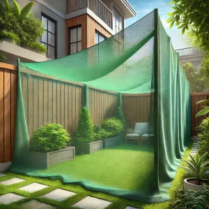 Затіняюча сітка на садовій ділянці