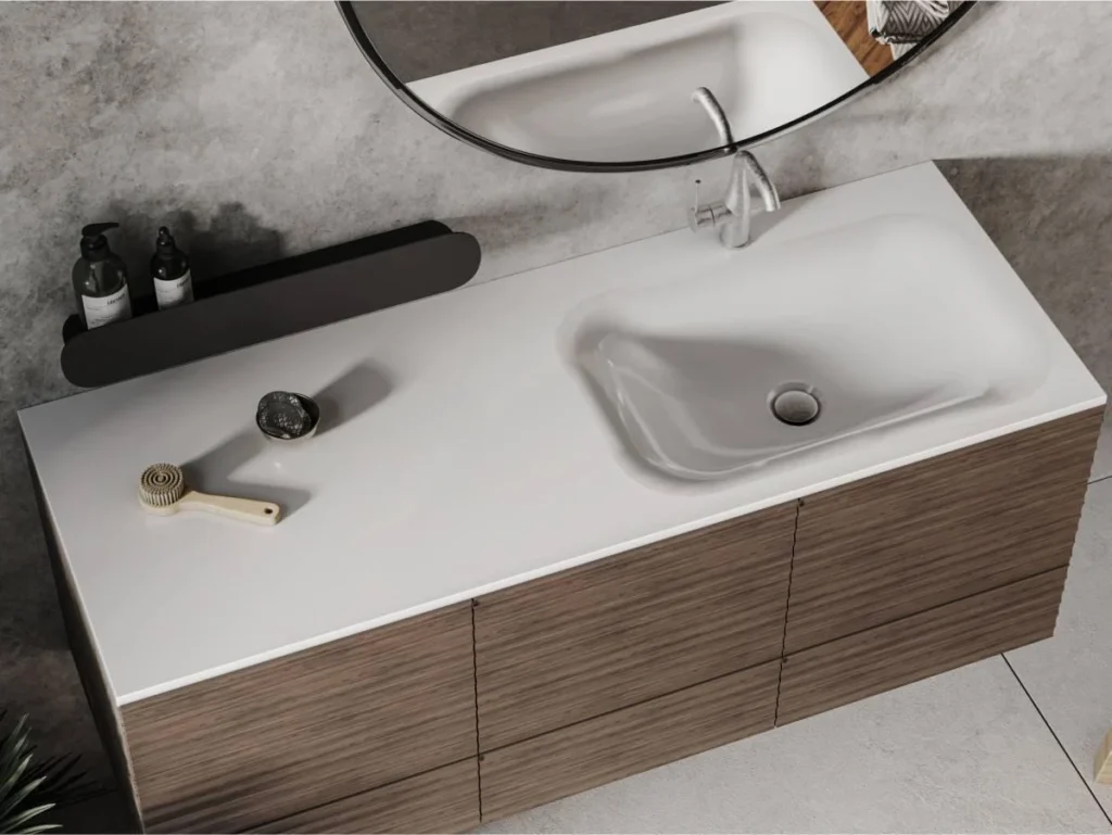 Столешня з вбудованною раковиною з літого мармуру